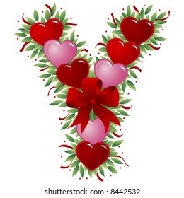 Letter Y - Valentine heart letter