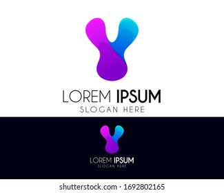 Letter Y vector abstract logo design. With colorful icon template. Modern logo for your brand identity. Creative vector elements