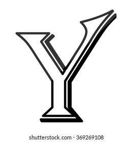 Letter Y, vector alphabet