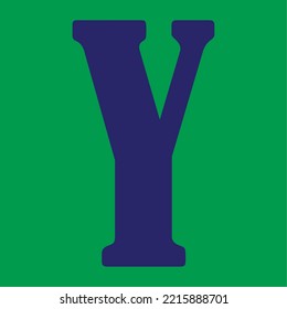 the letter "Y" in vector form, the color of the letters is purple and the background color is green  