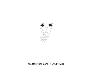 Letter y vector Icon Outline Illustration