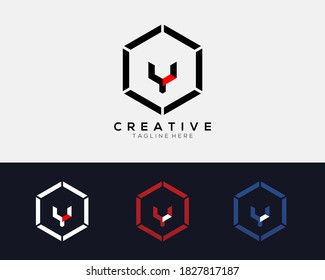 Letter Y vector line hexagon logo design template. Elegant, modern and universal geometric logotype symbol. Vector illustration