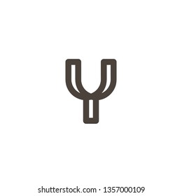 Letter Y vector line logo design. Creative minimalism logotype icon symbol.