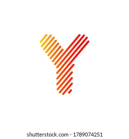 Letter Y vector line logo design.Creative Y letter line art design.Y letter line logo with gradient.Line letter Y logotype