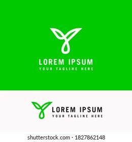 Letter Y vector line logo design. Creative minimalism logotype icon symbol.