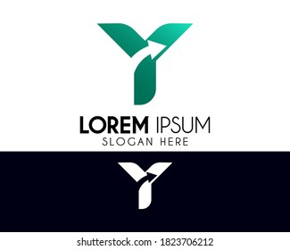 Letter Y vector logo design. Arrow icon concept. Modern logo for brand identity. Creative symbol element or template