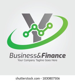 Plantilla para el logotipo del vector de la letra Y, logotipo de la letra colorida Y, logotipo de la empresa financiera, icono de la plantilla de diseño de los asesores del Instituto Financiero