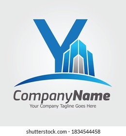 Letter Y vector logo template, Colorful Letter Y logo, Real Estate, Building and Construction Logo Design Template Vector Icon