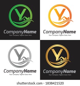 Letter Y vector logo template, Colorful Letter Y logo, Real Estate, Building and Construction Logo Design Template Vector Icon