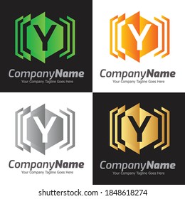 Letter Y vector logo template, Colorful Letter Y logo