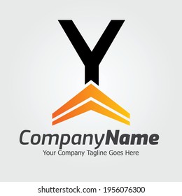 Plantilla de logotipo vectorial de la letra Y, logotipo de la letra colorida Y, inmobiliaria, logotipo de construcción y diseño de la plantilla de vectores