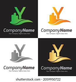 Letter Y vector logo template, Colorful Letter Y logo, Real Estate, Building and Construction Logo Design Template Vector Icon