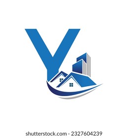 Letter Y vector logo template, Colorful Letter Y logo, Real Estate, Building and Construction Logo Design Template Vector Icon