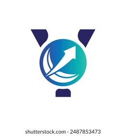 Letter Y vector logo template, Colorful Letter Y logo, Financial Company Logo, Financial Institute Advisors Logo Design Template Vector Icon