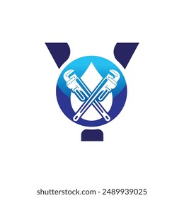 Letter Y vector logo template, Colorful Letter Y logo, Modern Plumbing Services Logo Design