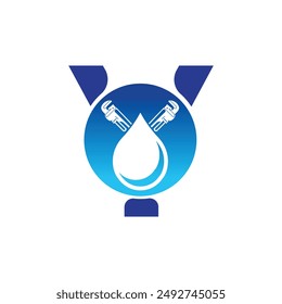 Letter Y vector logo template, Colorful Letter Y logo, Modern Plumbing Services Logo Design