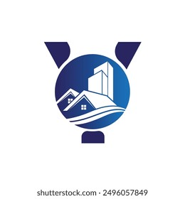 Letter Y vector logo template, Colorful Letter Y logo, Real Estate, Building and Construction Logo Design Template Vector Icon