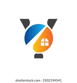 Letter Y vector logo template, Colorful Letter Y logo, Real Estate, Building and Construction Logo Design Template Vector Icon