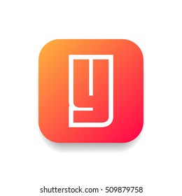 Letter Y vector, logo. Useful as branding symbol, identity, alphabet element, square app icon, clip art and illustration.