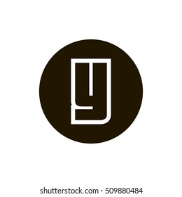 Letter Y vector, logo. Useful as branding symbol, identity, alphabet element, circle app icon, clip art and illustration.