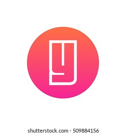 Letter Y vector, logo. Useful as branding symbol, identity, alphabet element, circle app icon, clip art and illustration.