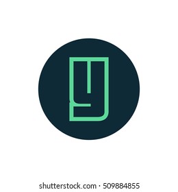 Letter Y vector, logo. Useful as branding symbol, identity, alphabet element, circle app icon, clip art and illustration.