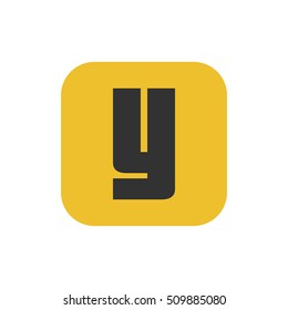 Letter Y vector, logo. Useful as branding symbol, identity, alphabet element, square app icon, clip art and illustration.
