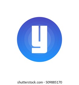 Letter Y vector, logo. Useful as branding symbol, identity, alphabet element, circle app icon, clip art and illustration.