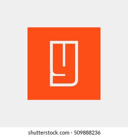 Letter Y vector, logo. Useful as branding symbol, identity, alphabet element, square app icon, clip art and illustration.