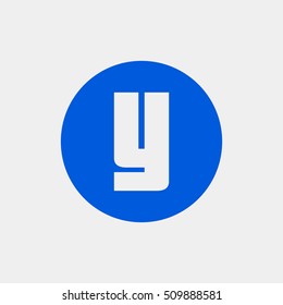 Letter Y vector, logo. Useful as branding symbol, identity, alphabet element, circle app icon, clip art and illustration.