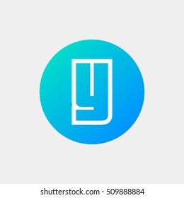 Letter Y vector, logo. Useful as branding symbol, identity, alphabet element, circle app icon, clip art and illustration.
