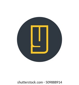 Letter Y vector, logo. Useful as branding symbol, identity, alphabet element, circle app icon, clip art and illustration.