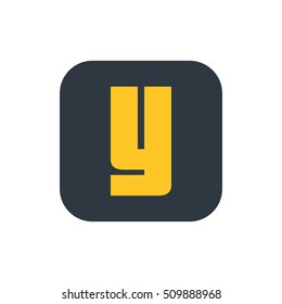 Letter Y vector, logo. Useful as branding symbol, identity, alphabet element, square app icon, clip art and illustration.
