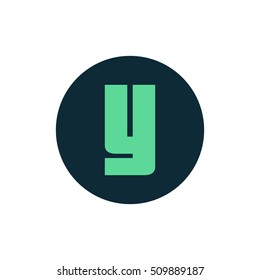 Letter Y vector, logo. Useful as branding symbol, identity, alphabet element, circle app icon, clip art and illustration.