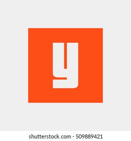 Letter Y vector, logo. Useful as branding symbol, identity, alphabet element, square app icon, clip art and illustration.