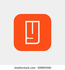 Letter Y vector, logo. Useful as branding symbol, identity, alphabet element, square app icon, clip art and illustration.