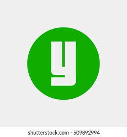 Letter Y vector, logo. Useful as branding symbol, identity, alphabet element, circle app icon, clip art and illustration.