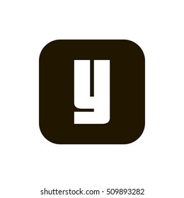 Letter Y vector, logo. Useful as branding symbol, identity, alphabet element, square app icon, clip art and illustration.