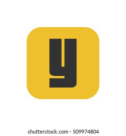 Letter Y vector, logo. Useful as branding symbol, identity, alphabet element, square app icon, clip art and illustration.