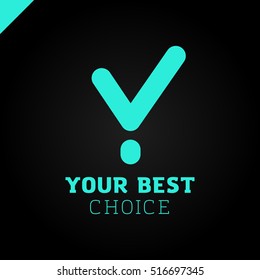 Letter Y and verify check sign Logo design vector template. Font Logotype