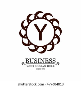 letter Y Vintage emblem, Flourishes calligraphic Monogram design elements