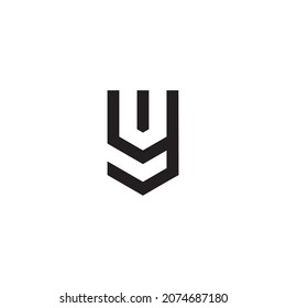 letter y and W shield simple symbol logo vector