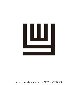 Letter y and W square geometric symbol simple logo vector
