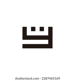 Letter y and w squares geometric symbol simple logo vector
