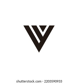 Letter y and W triangle, drop geometric symbol simple logo vector