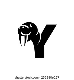 Letter Y Walrus logo icon vector