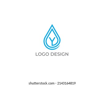 Letter Y Water drop Logo Concept sign icon symbol Design Linear style. Vector illustration logo template