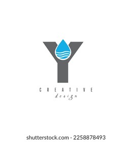 Letter Y and Water Drop Logo Template Illustration Design