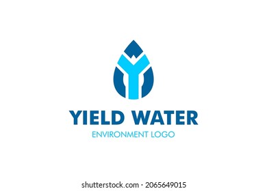 Logotipo de letra Y Water: Adecuado para el tema acuático, tema ambiental, tema inicial, infografía y otros activos relacionados con el gráfico.