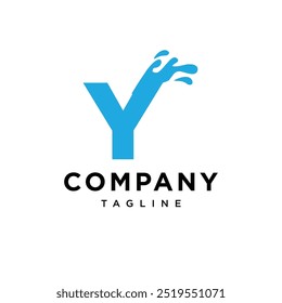 Letter Y Water Wave logo icon vector